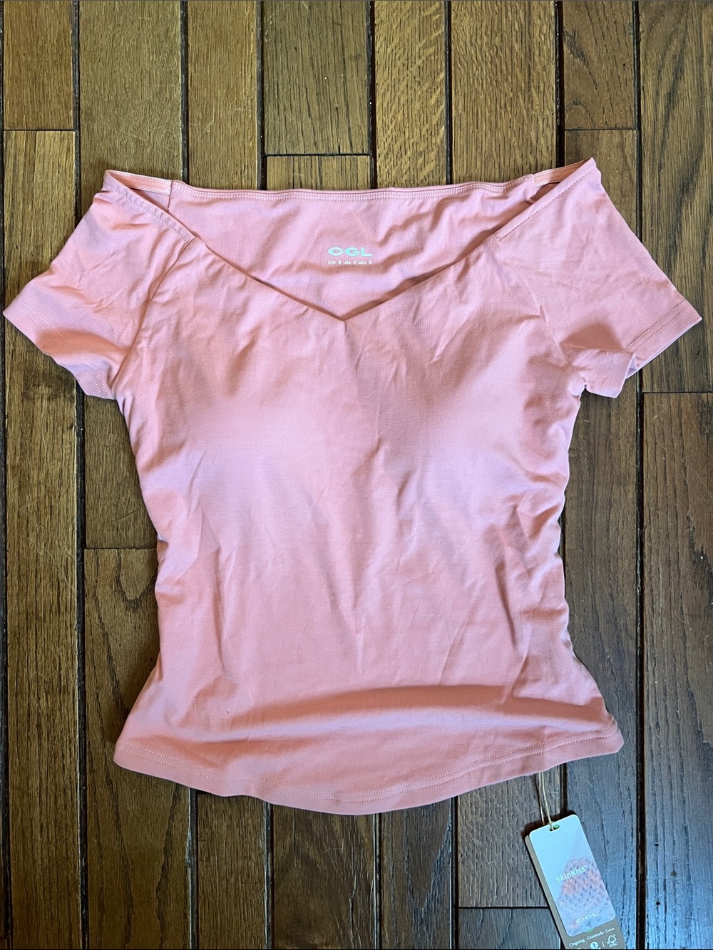 OGL Pink Wide Neck Slimming Non Slip Bra Top Size Small NWT